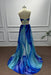 Blue Strapless Sleeveless A-Line Prom Dress - Prom Dresses