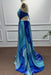 Blue Strapless Sleeveless A-Line Prom Dress - Prom Dresses