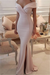 Blush Pink Mermaid Long Evening Dress Off-the-Shoulder