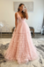 Blush Pink Tulle Formal Evening Dresses 