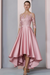 Blushing Pink Mermaid Satin Hi-Lo Mother of-Bride Dress with Appliques - Prom Dresses