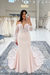 Blushing Pink Beautiful Sweetheart Appliques Lace Mermaid Wedding Dresses - Wedding Dresses