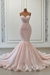 Blushing Pink Charming Sleeveless Spaghetti Straps Mermaid Wedding Dress with Ruffles - wedding dress