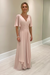 Blushing Pink Elegant Half Sleeves V-neck Aline Wedding Guest Dress Chiffon Mother of the Bride Dress - Prom Dresses