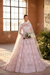 Blushing Pink Elegant High Neck Long Sleeves A-Line Appliques Lace Wedding Dress