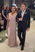 Blushing Pink Off-the-Shoulder Sheath Mother of the Bride Dress with Beadings Long Wedding Guest Dress