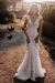 Blushing pink Elegant Sleeveless Mermaid Lace Wedding Dresses V-neck Design - Prom Dresses