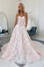 Blushing Pink Elegant Sweetheart Tulle Aline Wedding Dress with Appliques