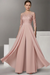 Blushing Pink Half Sleeves Chiffon Mother of Bride Jumpsuit with Appliques - Prom Dresses