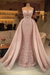 Blushing Pink Chic evening dresses long lace Prom dresses - Prom Dresses