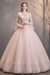 Blushing Pink Lace Wedding Dresses Ivory Off The Shoulder Lace Applique Princess Bridal Gown