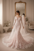 Blushing Pink Long Sleeves Lace Mermaid Wedding Dress with Appliques