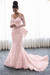 Blushing Pink Long Sleeves Lace Mermaid Wedding Dresses - wedding dresses