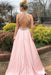 Blushing Pink Mermaid Prom Gown Adorned with Shimmering Beads