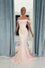 Blushing Pink Classy Off-the-Shoulder Ruched Floor-length Mermaid Wedding Dresses - Wedding Dresses