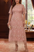 Blushing Pink Plus Size A-Line Lace Embroidery Mother of the Bride Dresses Ankle-Length Floral Wedding Guest Dress