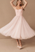 Blushing Pink Short Bridal Dress A-Line Sweetheart Pearls