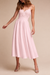 Blushing Pink Short Wedding Dress V Neck Sleeveless A Line Tea Length Straps Bridal Gowns