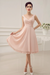 Blushing Pink Simple Wedding Dresses Wedding Dress Knee-Length Backless Straps Lace Bridal Dress