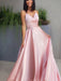 Blushing Pink Spaghetti-Straps Prom Dress