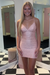 Blushing Pink Sparkly Beaded Tight Short Homecoming Dress