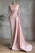 Blushing Pink Stunning One Shoulder Mermaid Evening Gown with Side Cape - Prom Dresses