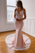 Blushing Pink Sweetheart Spaghetti Straps Appliques Lace Mermaid Wedding Dresses with Train