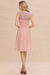 Blushing Pink Ruffle Chiffon Short Bridesmaid Dress Sleeveless V-Neck Aline Knee Length Homecoming Dress - Prom Dresses