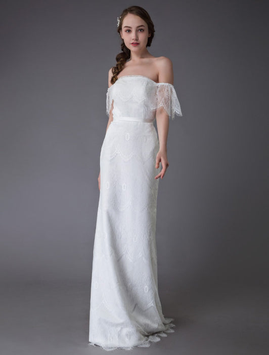 Lace Wedding Dresses Boho Off Shoulder Bridal Dress Summer Beach Wedding Gowns