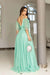 Boho Tulle Prom Dress A Line with Spaghetti Straps