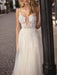 Boho Wedding Dress 2021 A Line V Neck Straps Sleeveless Tulle Beach Bridal Gowns