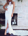 Boho Wedding Dress Mermaid High Cpllar Halter Sleeveless With Train Split Lace Bridal Dress