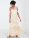 Boho Wedding Dress 2021 Off The Shoulder Floor Length Multilayer Lace Bridal Gowns