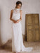Boho Wedding Dress 2021 Sheath High Neck Sleeveless Floor Length Bridal Gown