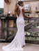Boho Wedding Dress 2021 Sheath High Neck Sleeveless Floor Length Bridal Gown
