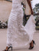 Boho Wedding Dress 2021 Sheath High Neck Sleeveless Floor Length Bridal Gown