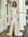 Boho Wedding Dress V Neck Sleeveless Natural Waist Lace Bridal Gowns With Train