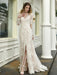 Boho Wedding Dress V Neck Sleeveless Natural Waist Lace Bridal Gowns With Train