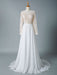 boho wedding dresses 2021 jewel neck long sleeve a line floor length chffion bridal dress for beach wedding