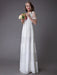Boho Wedding Dresses Lace Chiffon Patchwork Ivory Short Sleeve Gypsy Maxi Beach Bridal Gowns