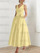 Daffodil satin mother of the bride ankle dress with bow sash and pockets