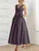 Dusk satin mother of the bride ankle dress with bow sash and pockets