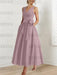 Dusty Rose satin mother of the bride ankle dress with bow sash and pockets