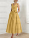 Gold satin mother of the bride ankle dress with bow sash and pockets