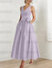Lilac satin mother of the bride ankle dress with bow sash and pockets