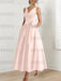 Petal satin mother of the bride ankle dress with bow sash and pockets