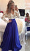 Bridelily 2019 Lace Long Sleeves Prom Dresses V Neck Sheer Open Back Beaded Evening Gowns - Prom Dresses
