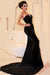 Bridelily 2019 Sexy Sweetheart Mermaid Black Velvet Prom Dresses BA5566 - Prom Dresses