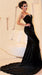 Bridelily 2019 Sexy Sweetheart Mermaid Black Velvet Prom Dresses BA5566 - Prom Dresses