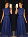 Bridelily A-Line Bateau Sleeveless Floor-Length With Applique Chiffon Dresses - Prom Dresses